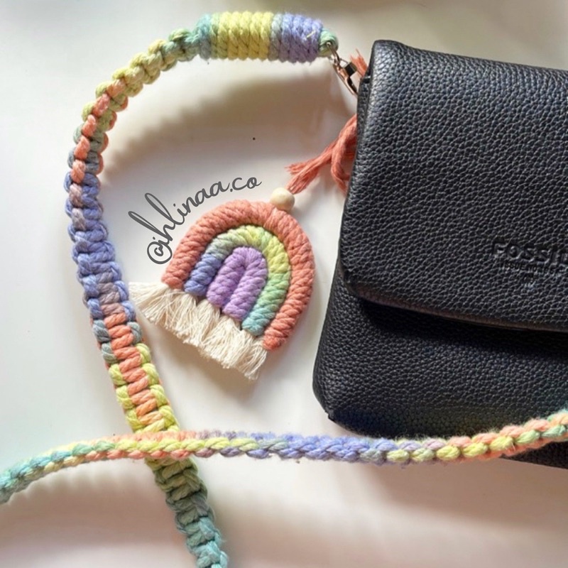 RAINBOW KEYCHAIN MACRAME BESAR // GANTUNGAN TAS // GANTUNGAN KUNCI