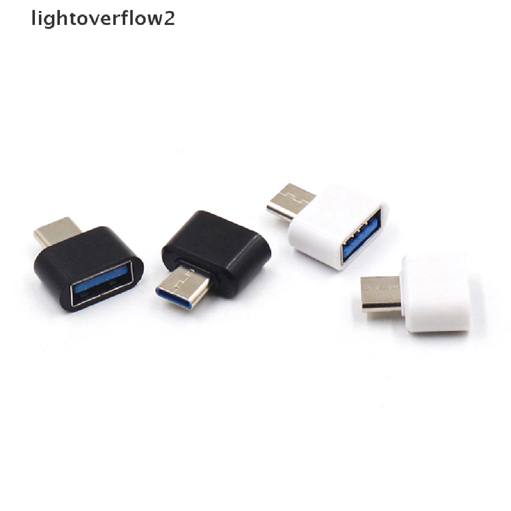 (Light2) 2pcs Adapter Konverter Data Otg Tipe C Male Ke Usb 2.0 Female Untuk Handphone