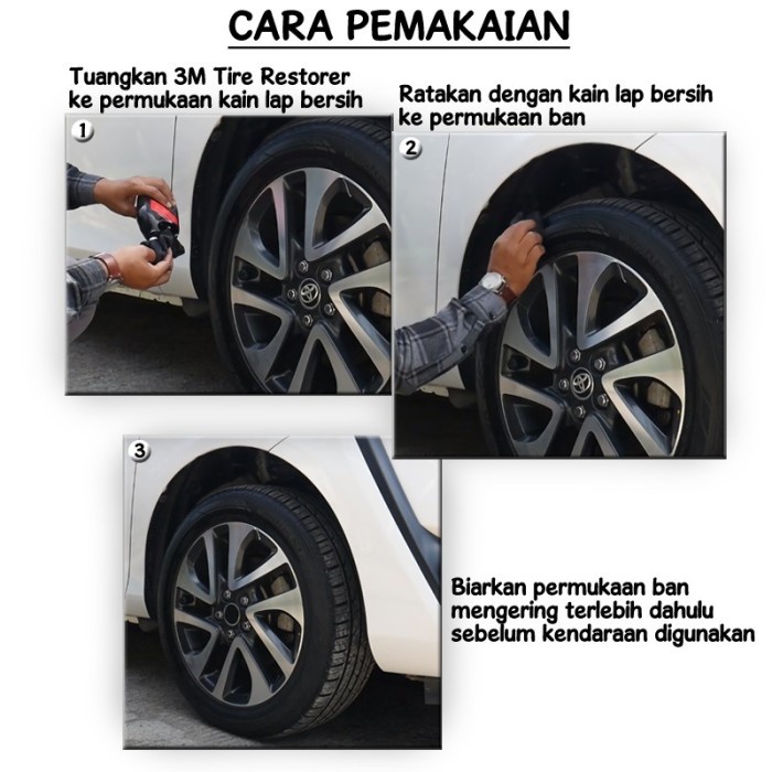3M 79042 Tire Restorer Size Botol Isi 350ml Semir Ban 3M Mengkilapkan Pengkilap Ban Mobil