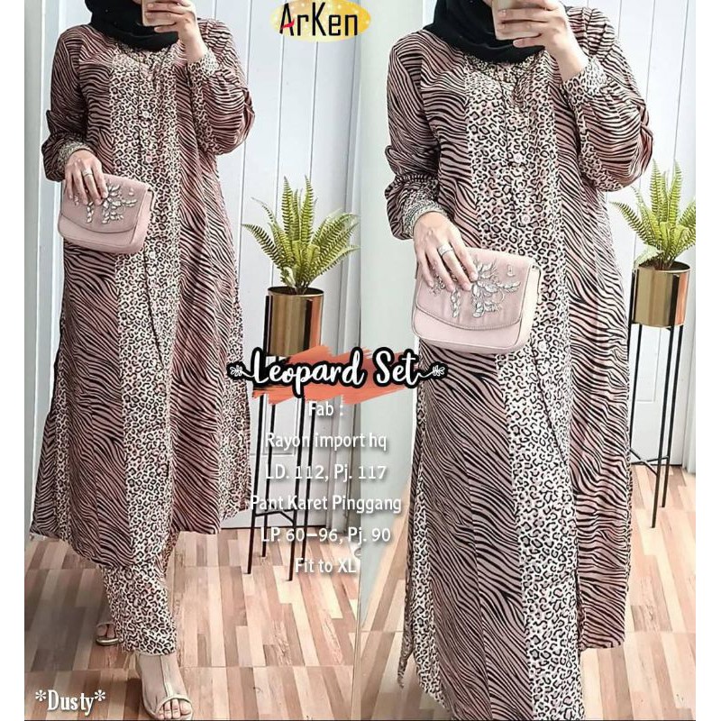 LEOPRAD NEW SET Cantik  Baju Setelan Wanita Cantik NEW Ori By ARKEN
