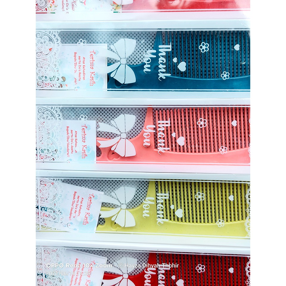 50 PCS Souvenir Sisir Lobang 3 Kecil/ Sisir Mini Kemas Mika