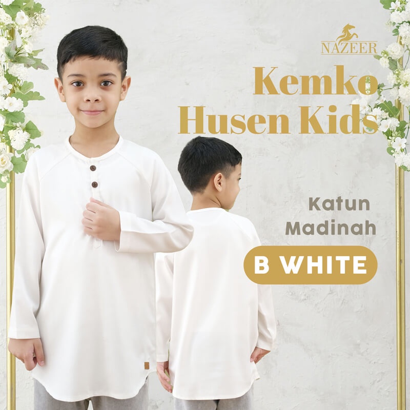 Baju Muslim Koko Kurta Basic Anak Laki Laki Lengan Panjang HUSEN KIDS NAZEER