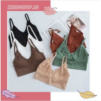 KINDSTORE❤ | [TRIANGLE-001] Bra Bentuk Dada U + Tali Belakang Stereotip Solid Color/Bra Olahraga Wanita Atasan Kebugaran Bra Yoga Mulus