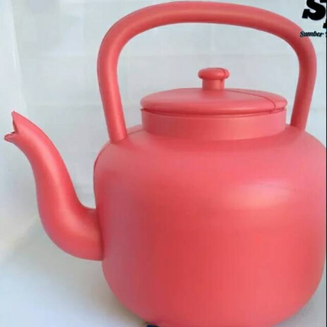 Ceret plastik merah teko plastik teko bundar