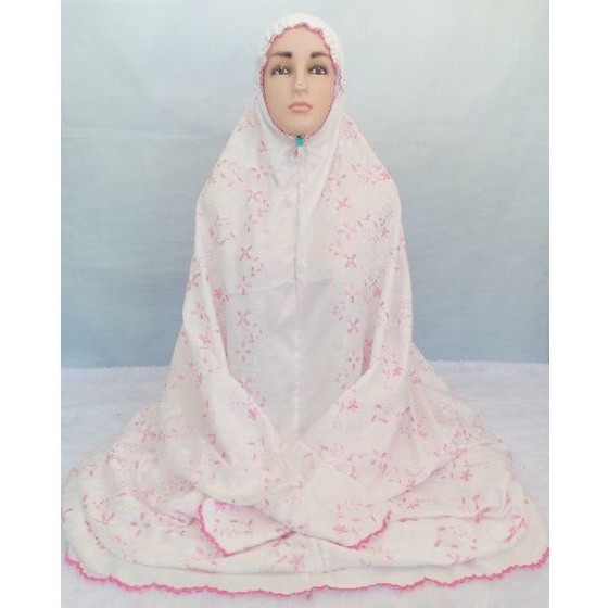 Mukena Terusan/Lajur Bordir Sutra Jepang