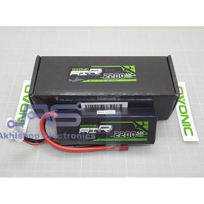 Produk Unggulan] Ovonic High Discharge Lipo Battrey 2200Mah 3S 50C T Plug
