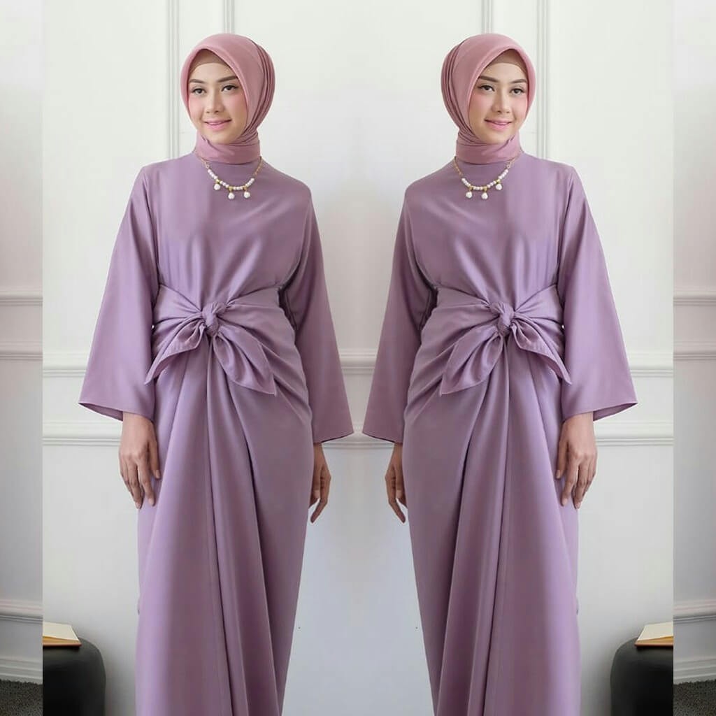 Kaftan Wanita Modern Kondangan Satin Polos Baju Dress Pesta Remaja Shopee Indonesia