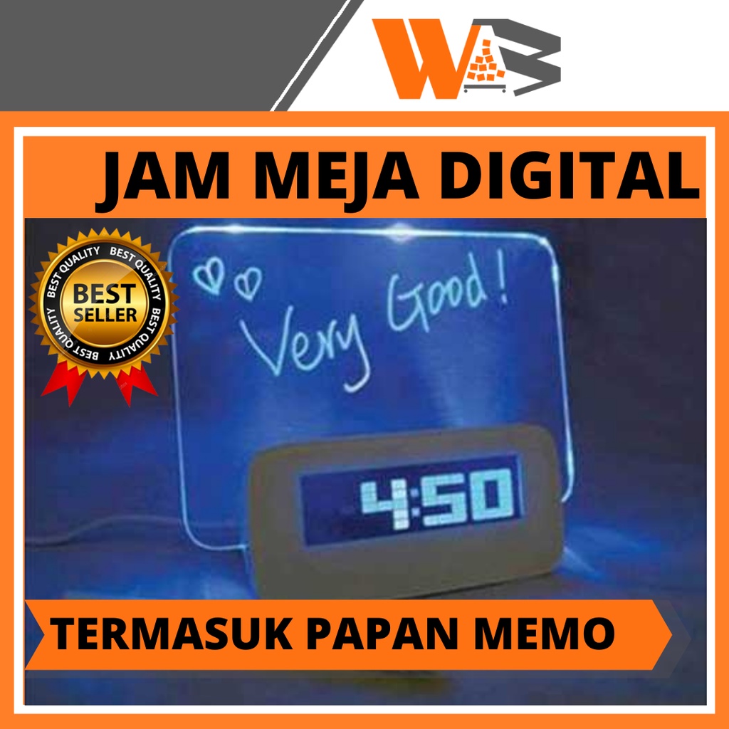 COD Jam LCD Display Alarm Clock Memo Board Jam Weker Digital Dengan papan Memo Jam Alarm Kamar Digital Jam Beker Jam Kamar Jam Meja