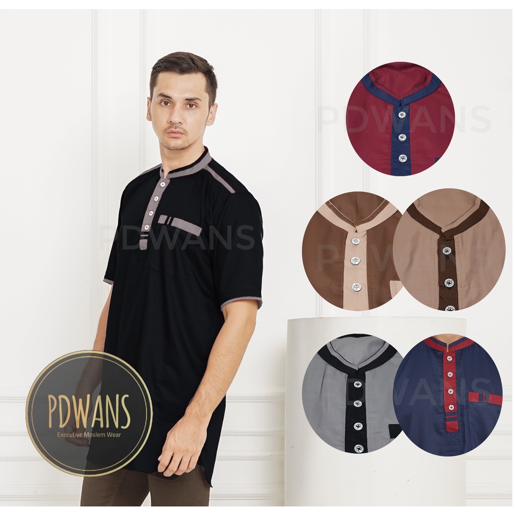 Baju Koko Kurta Dewasa Toyobo Premium Lengan 3/4 Warna M L XL KurWANS01 - PDWANS