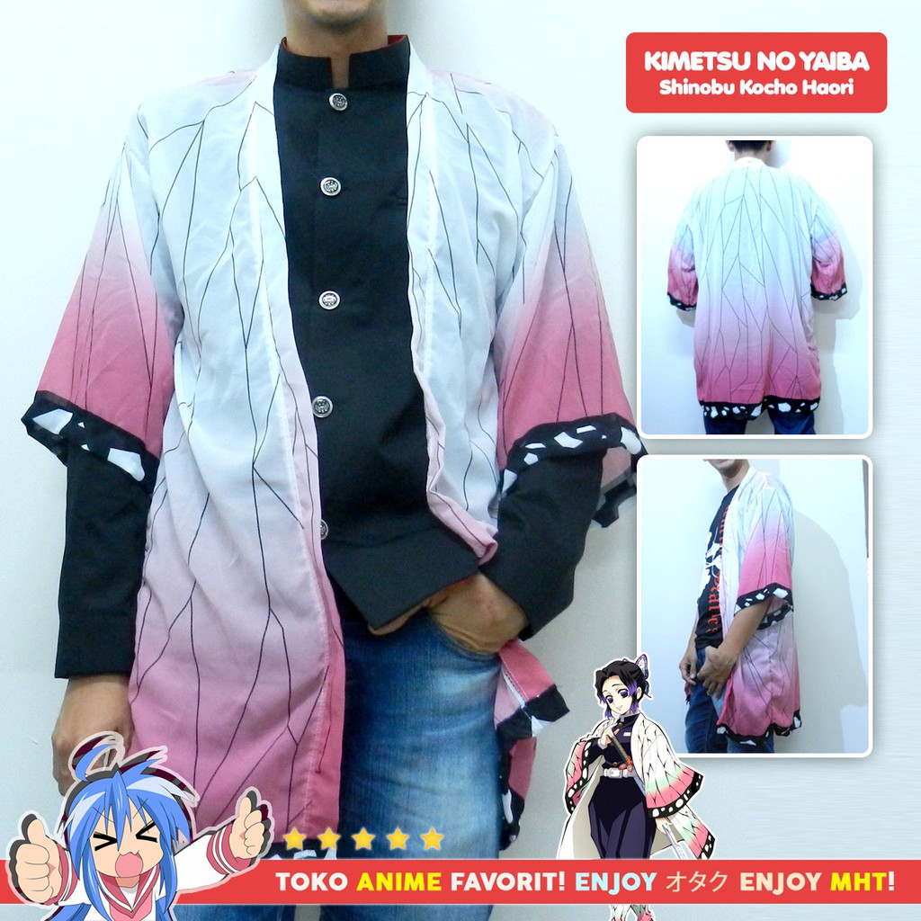 Haori Anime - Loose Kimono Kimetsu no Yaiba - Shinobu Kocho Style