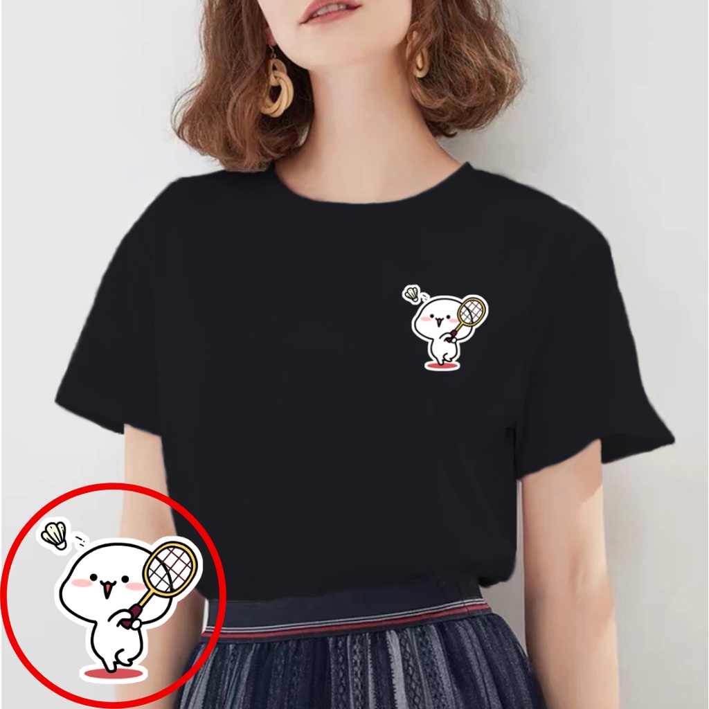 BOO FASHION - KAOS WANITA PENTOL MAIN BADMINTON BAJU DISTRO CEWEK ATASAN KEKINIAN MURAH LENGAN PENDE