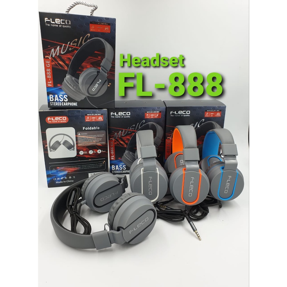 COD READY~Headset handset hanset bando fleco FL-880 GAMING/FL-888/FL990/FL999  turbo jack 3.5mm original garansi