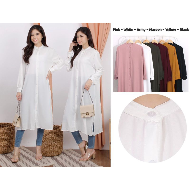 Long tunik polos 01# long tunik polos terkini | real picture
