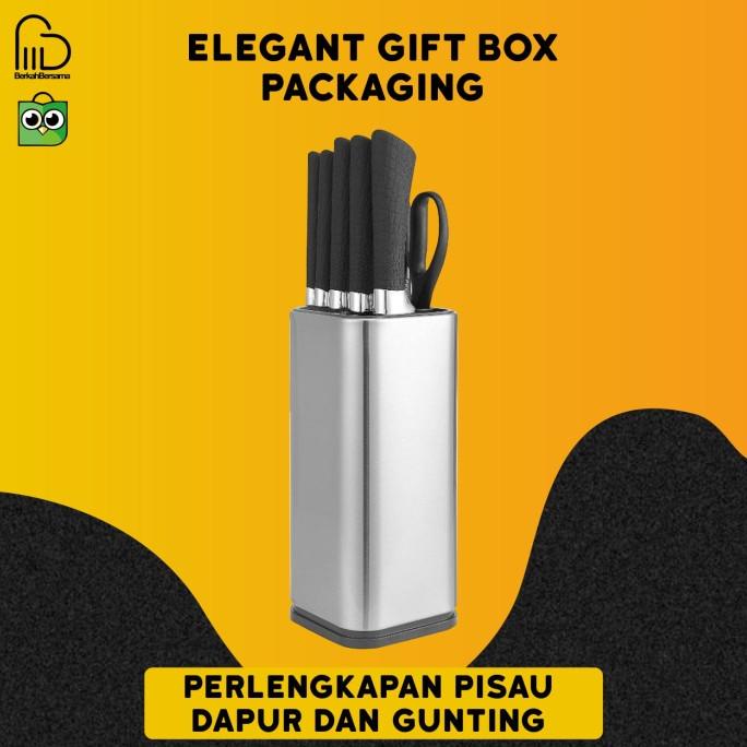 

PROMO Perlengkapan Pisau Dapur Dan Gunting 1 Set / Pisau Sttainless Tajam MURAH