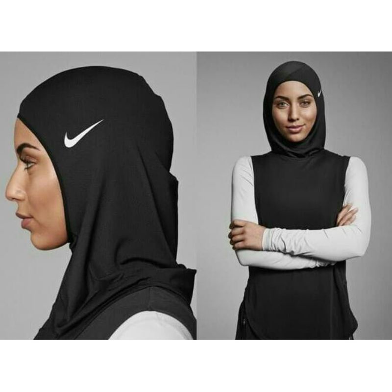 HIJAB MANSET BASELAYER WANITA OUTDOOR HITAM NIKE