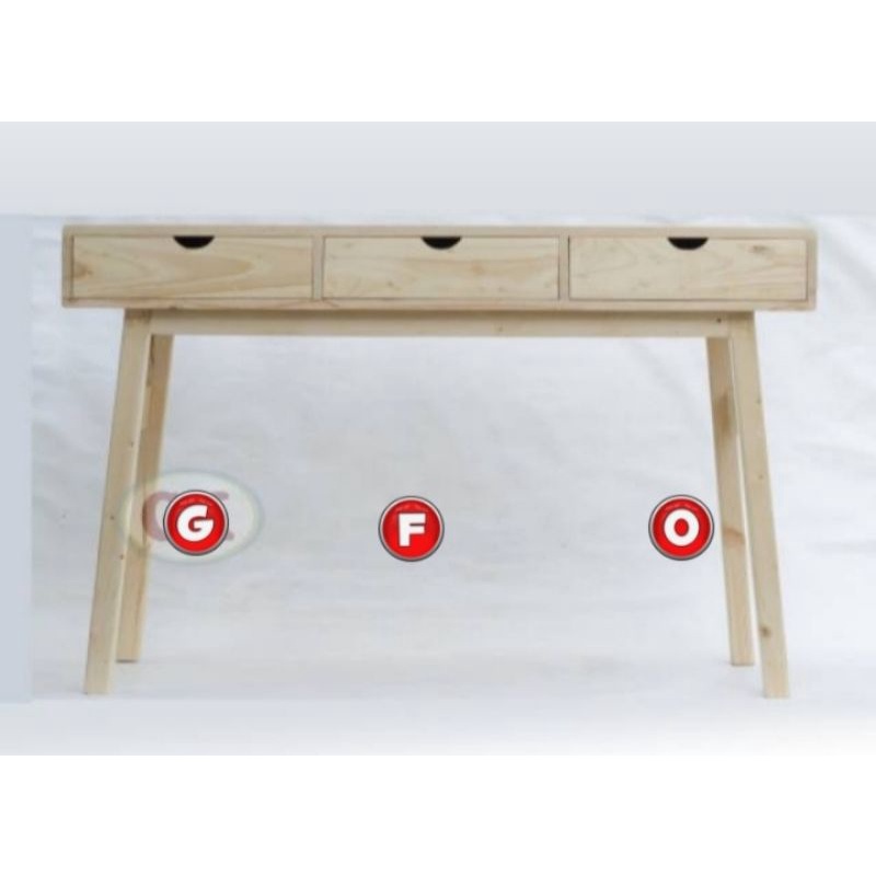 Meja Kerja/Belajar 3Laci Natural 120x50x80