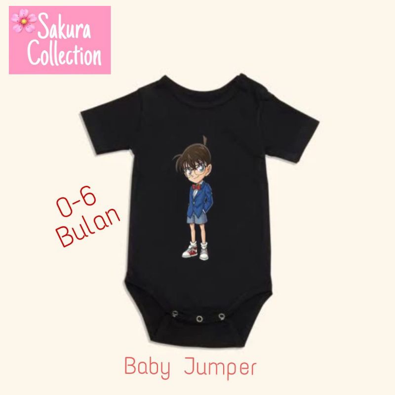 Kaos baju bayi Anime Detective Conan Jumper baby kids pendek kaus logo tee tulisan usia 0 1 2 3 4 5 6 7 8 9 10 11 12 bulan sampai umur 1 tahun adem jumpsuit babysuit romper bodysuit fashion little kids anak kecil BEST SELLER pria wanita unisex MURAH