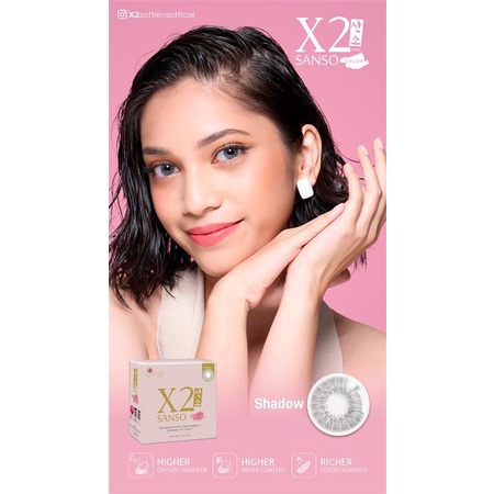 X2 SANSO PINK &amp; X2 SANSO BLACK NORMAL / softlens / softlense /softlen /Lensa  Kontak/BS