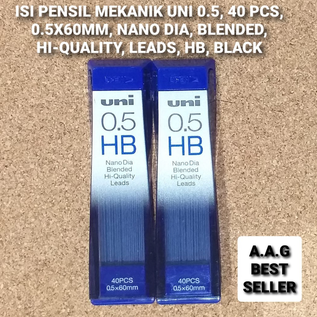 

SI PENSIL MEKANIK UNI 0.5, 40 PCS, HB, BLACK