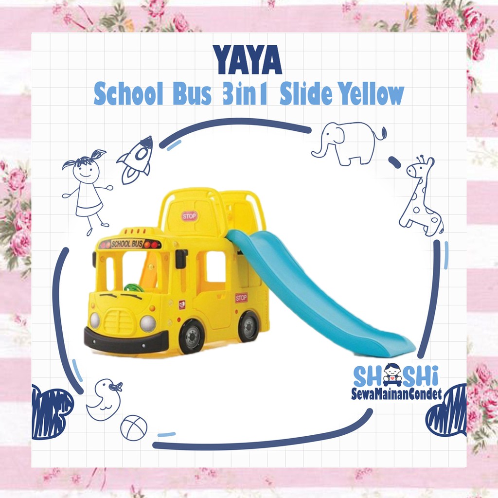 Sewa  Yaya School Bus 3in1 Slide Yellow