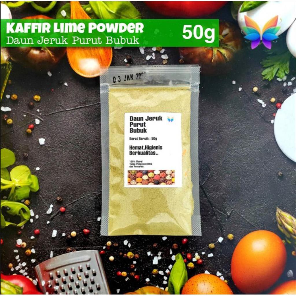 

Bumbu Rempah DAUN JERUK PURUT BUBUK / Kaffir Lime Powder 50g ✓PREMIUM #WarnaWarniRempah