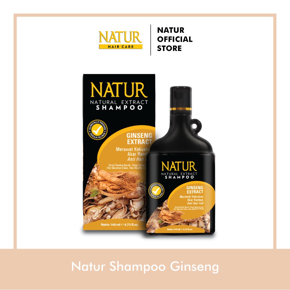 Natur Shampoo 140 ml / Natur Shampo / Natur Shampoo Gingseng / Natur Shampoo Aloe Vera / Natur Shampoo Tea Tree Oil