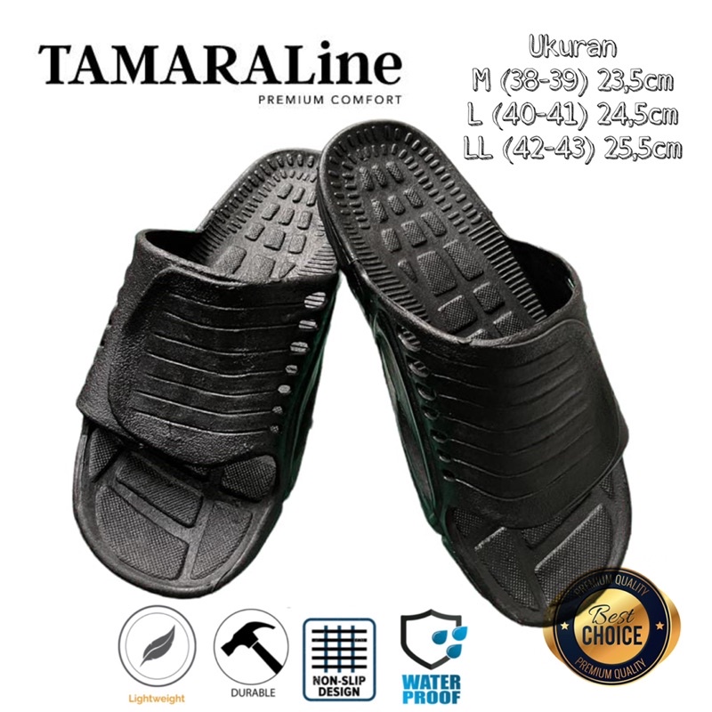 Sandal Selop Slide Slip on Karet Pria Dewasa / Remaja - TAMARALINE 59 / Bahan Premium Lentur Empuk Ringan Kuat Anti Slip Anti Air Model Sandal Casual Santai Rumah Hotel Outdoor Kamar Mandi Murah Original