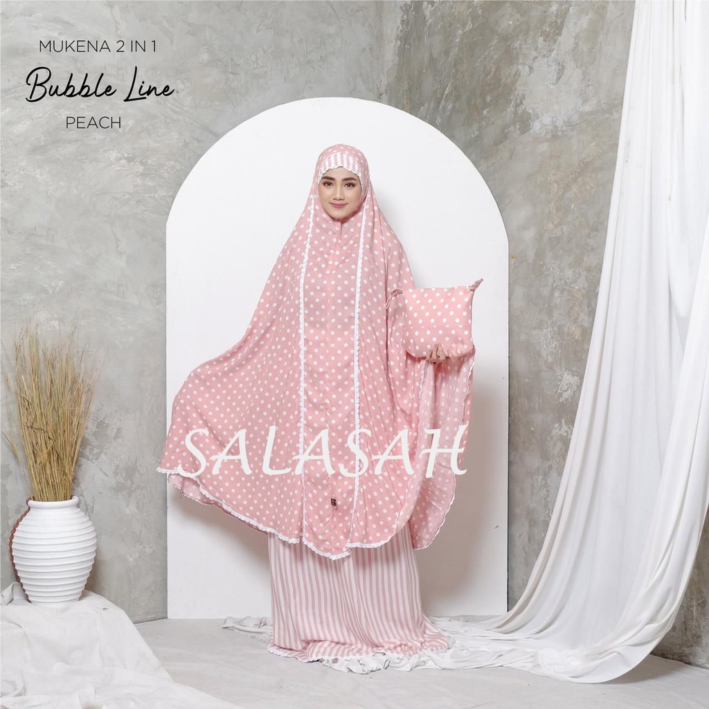 Mukena Polkadot Dewasa Katun Rayon Premium Mukena Traveling