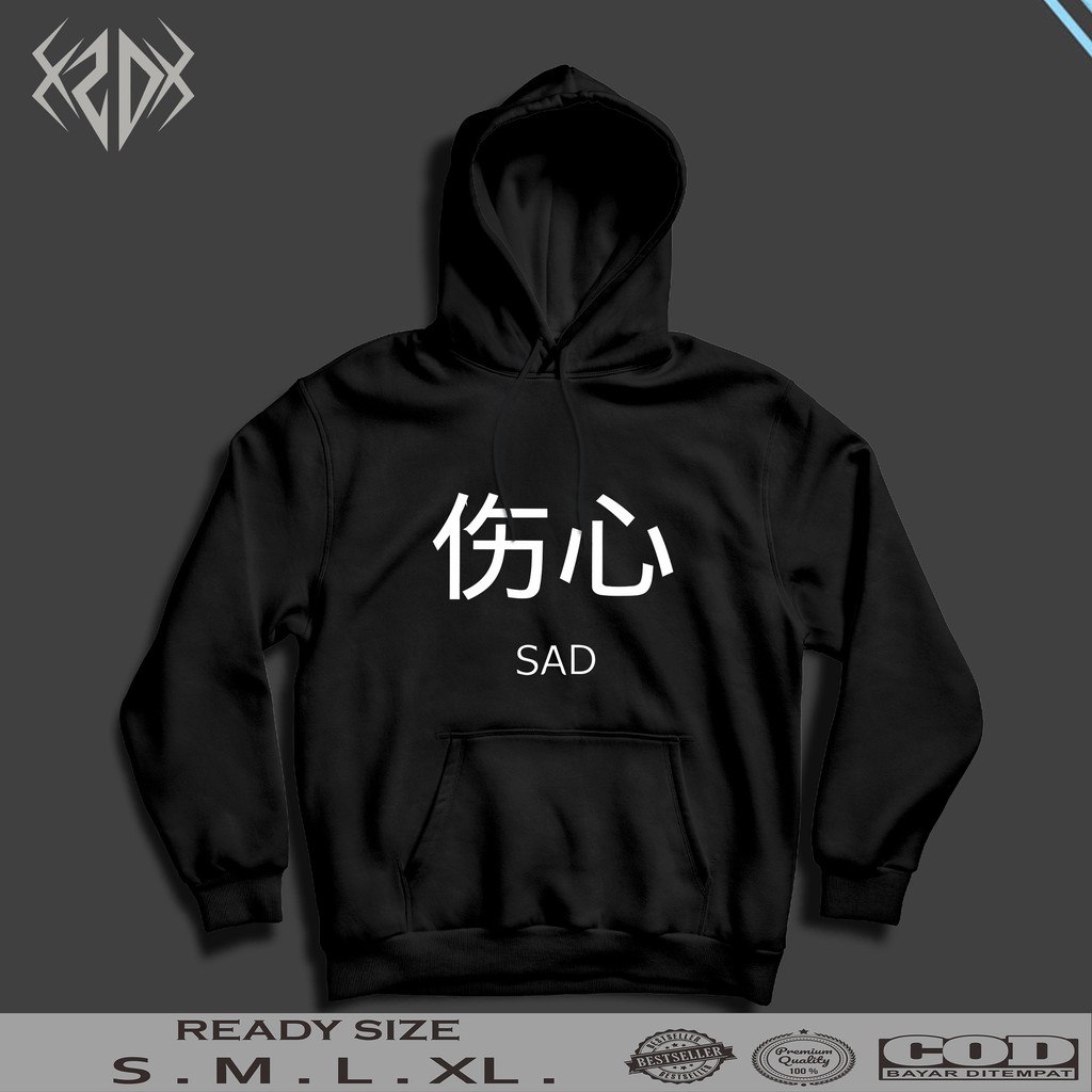 HOODIE TULISAN JEPANG SAD / JAKET PRIA / HOODIE PRIA / JAKET KEREN