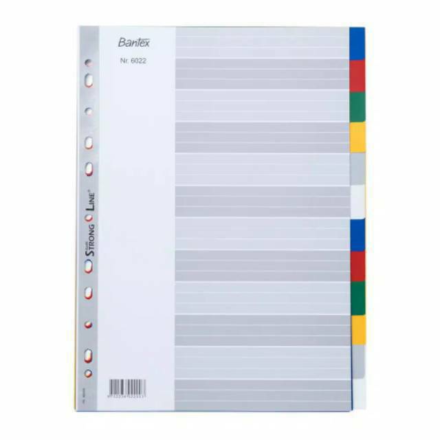 

Bantex PP Pembatas Binder Divider Size A4 12 Lembar Index Warna