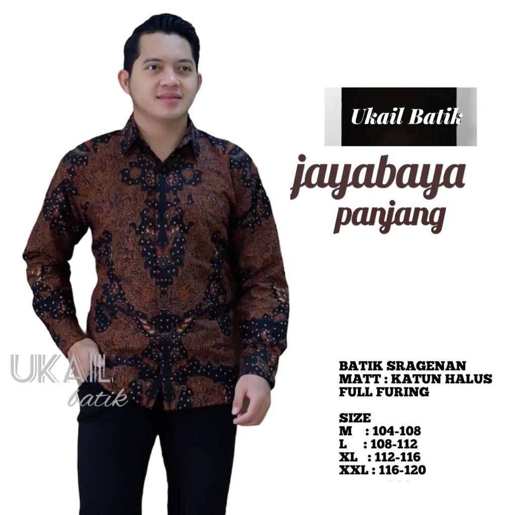 JAYABAYA Kemeja Batik Pria PREMIUM Baju Seragam Kantor Lengan Panjang Motif FULL FURING UKAIL