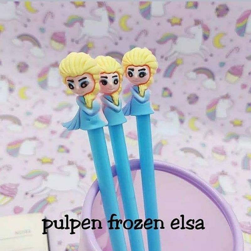 {LB} PENA PULPEN FROZEN ELSA , PULPEN  KARAKTER , PULPEN GEL , PULPEN CANTIK , PULPEN UNIK , PULPEN 
