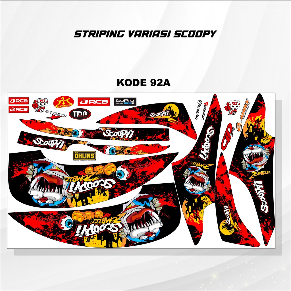 Striping Scoopy Sticker Scoopy 2013/2017 Variasi Kode 92