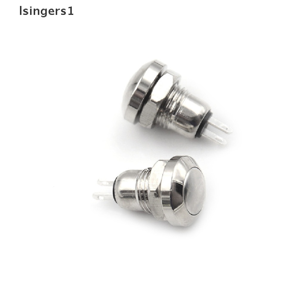 (lsingers1) 2pcs Saklar Tombol Tekan Momentary Mini Micro 2-pin 8mm Bahan Metal Anti Air