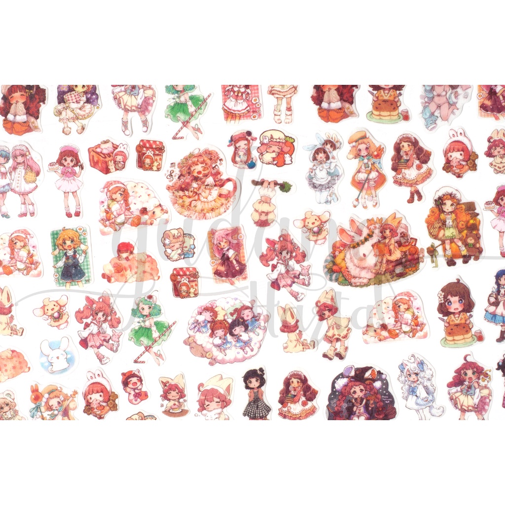 Stiker Washi Sweet Girls Sticker Motif Cewek Imut DIY GH 303112