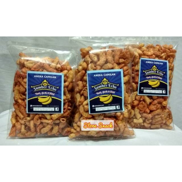 

Store snack Makaroni bantat pedas sumber echo kemasan 150 gram/makroni Balado/Aneka Snack