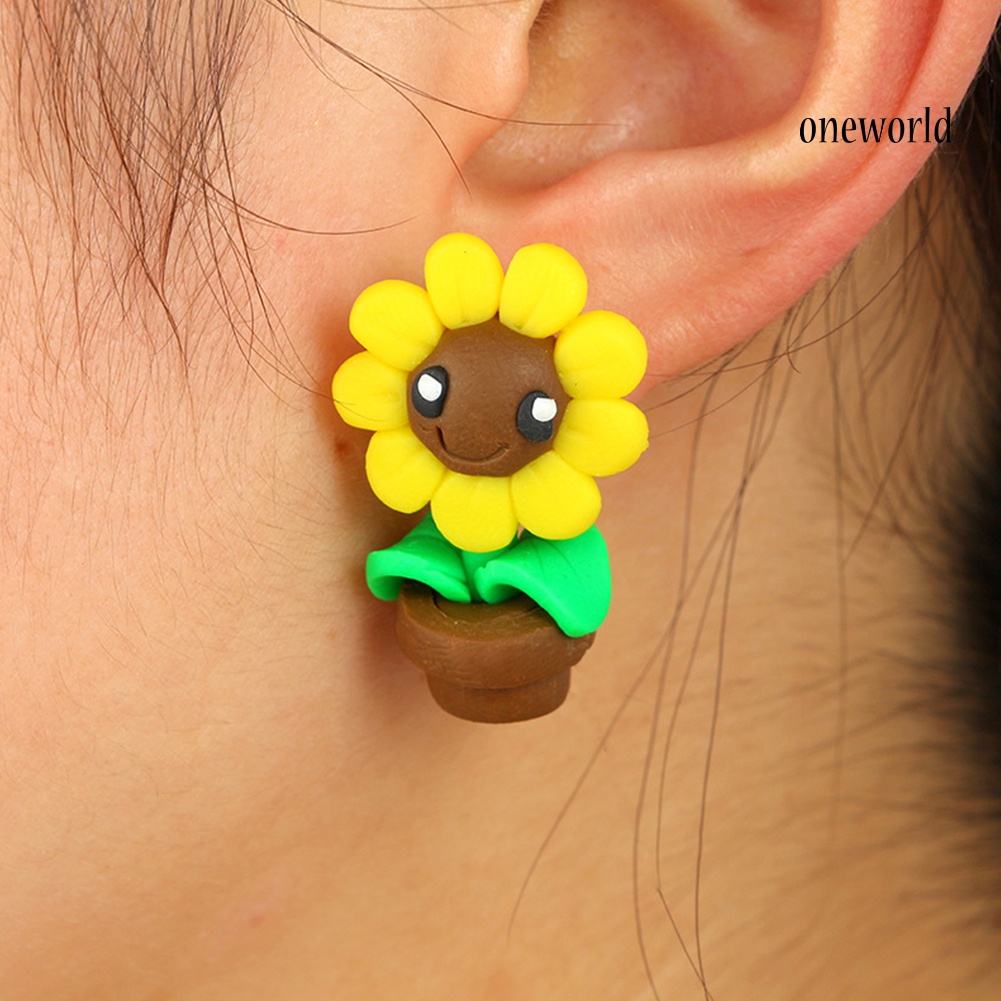 OW# Women Lovely Animal Shape Eardrop Soft Clay Ear Stud Earrings Jewelry Accessory