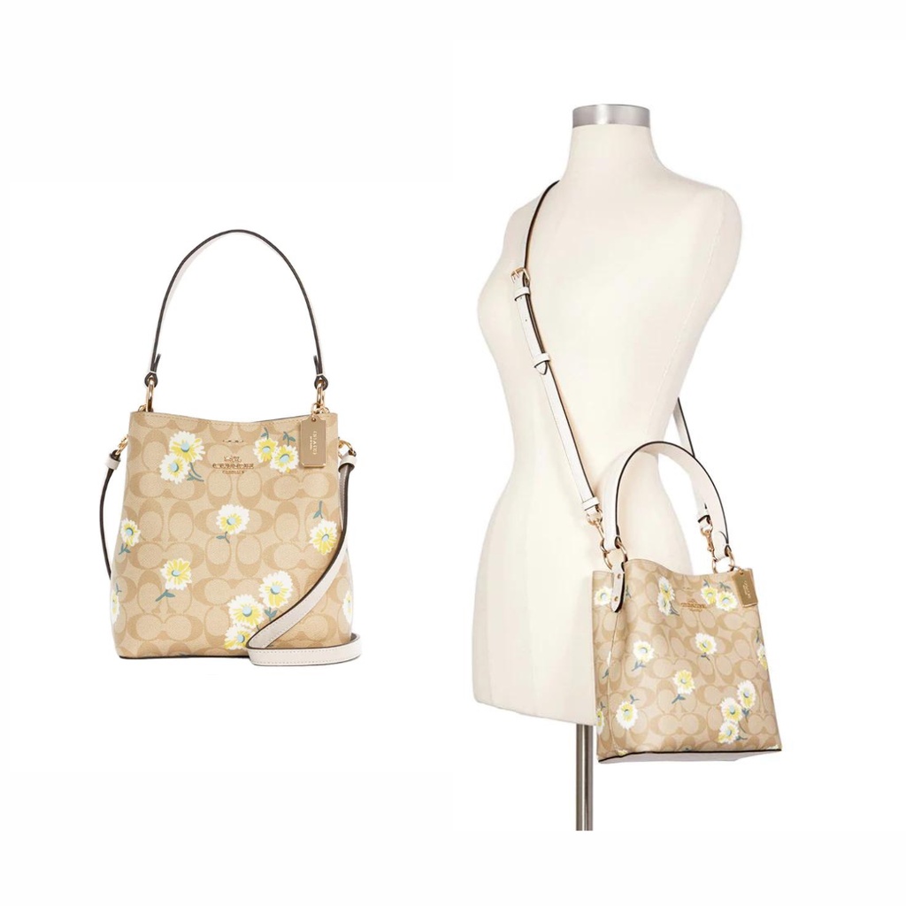 Coach 3411 Small Town Bucket Bag in Signature Canvas with Daisy Print