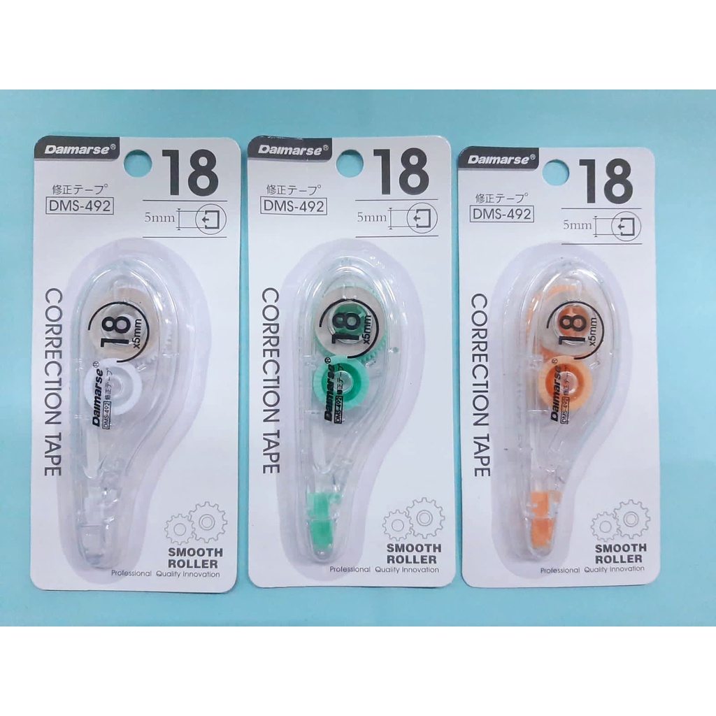 

TIP EX Daimarse DMS 492 Correction tape TIP X kertas Tip-ex Rol Kertas 18m Penghapus pulpen kertas kering