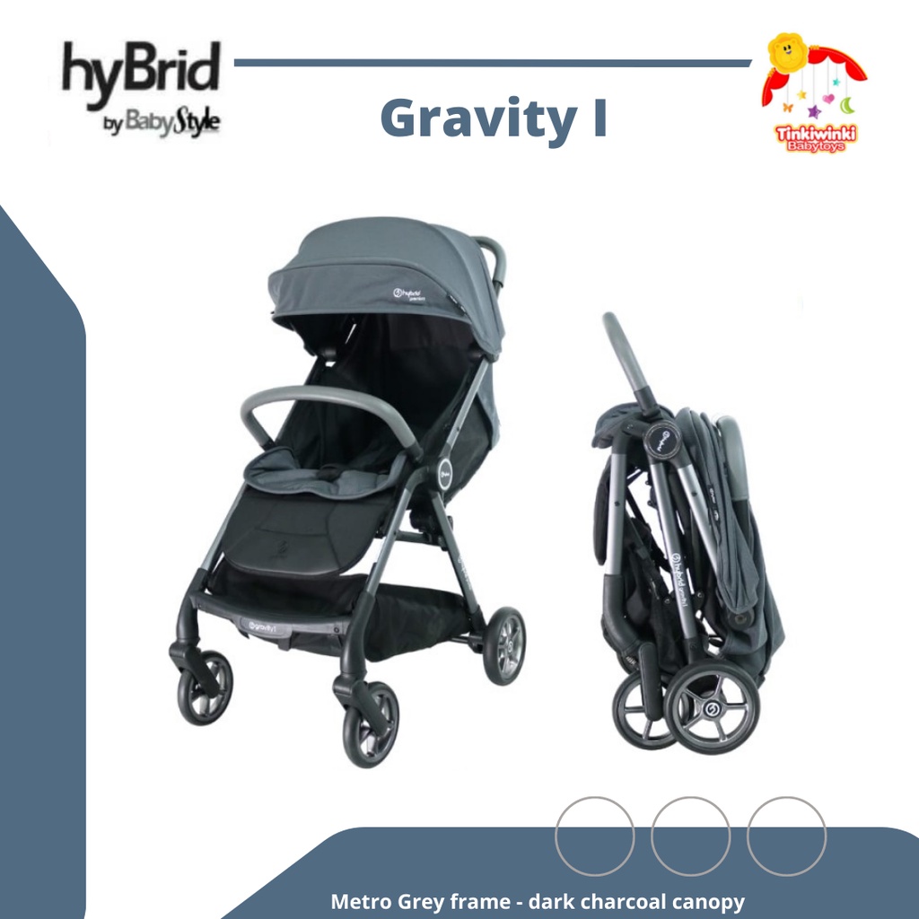 Stroller Hybrid I  Metro Grey Frame - Dark Charcoal Canopy (all grey)