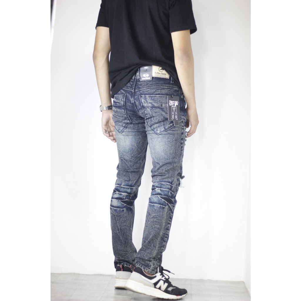 GEVAR Celana Jeans Ripped Sobek Ringle Premium