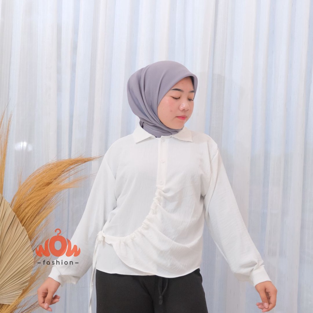 ANOLA BLOUSE SERUT CRINKLE AIRFLOW/ KEMEJA SERUT / BLOUSE KEKINIAN / OOT SIMPLE