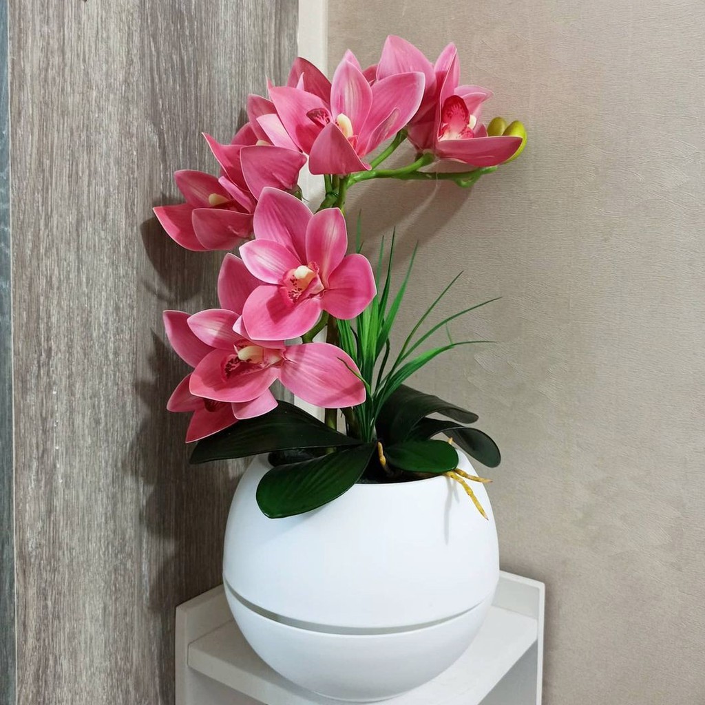 Bunga Anggrek Latex Cattleya Artificial Pink