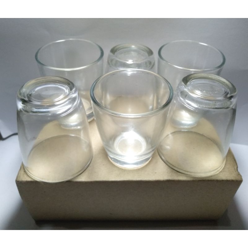 Set ISI 6 PCS PHT3 GELAS KACA GELAS MINI CANGKIR SLOKI GELAS SLOKI