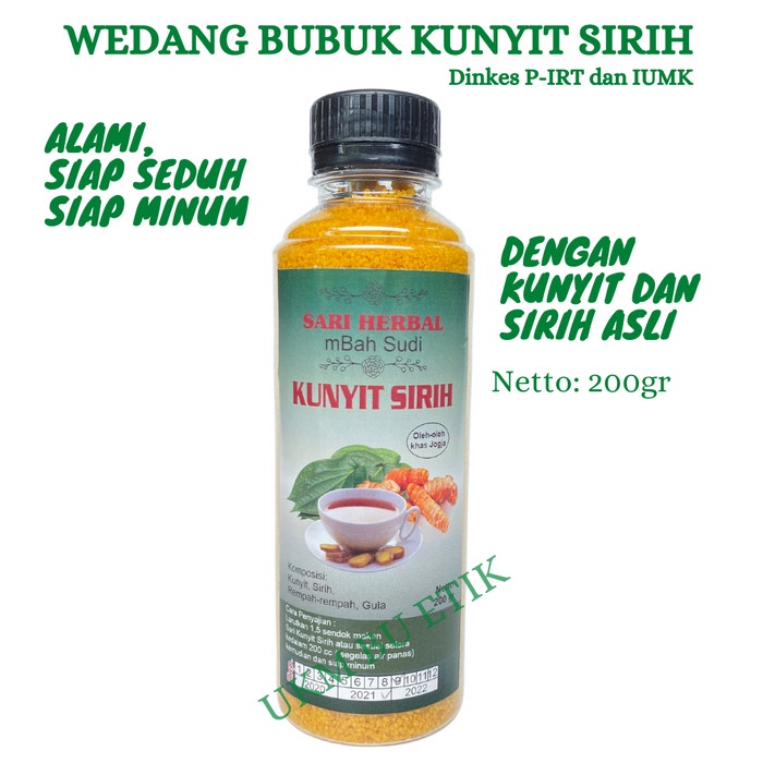 

TERBARU Minuman Tradisional Bubuk Kunyit Sirih Alami