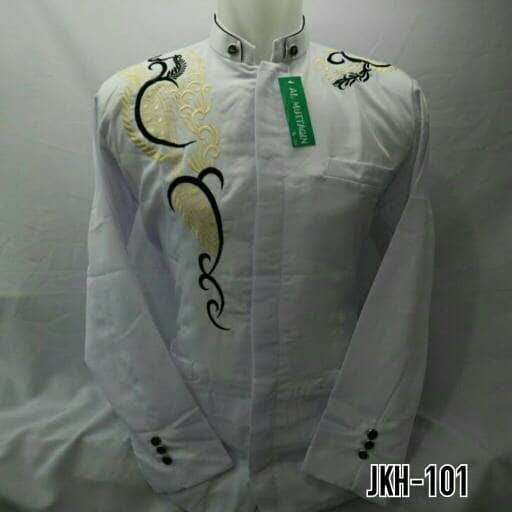 Ready Baju Muslim Pria Baju Koko Jasko Jas Koko Putih Lengan Panjang JKH 101 Terlaris