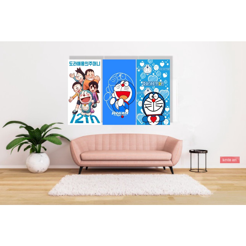 Hiasan Dinding Walldecor Karakter Serba Serbi Doraemon Koleksi Unik Lucu Minimalis 1 set isi 3 pcs