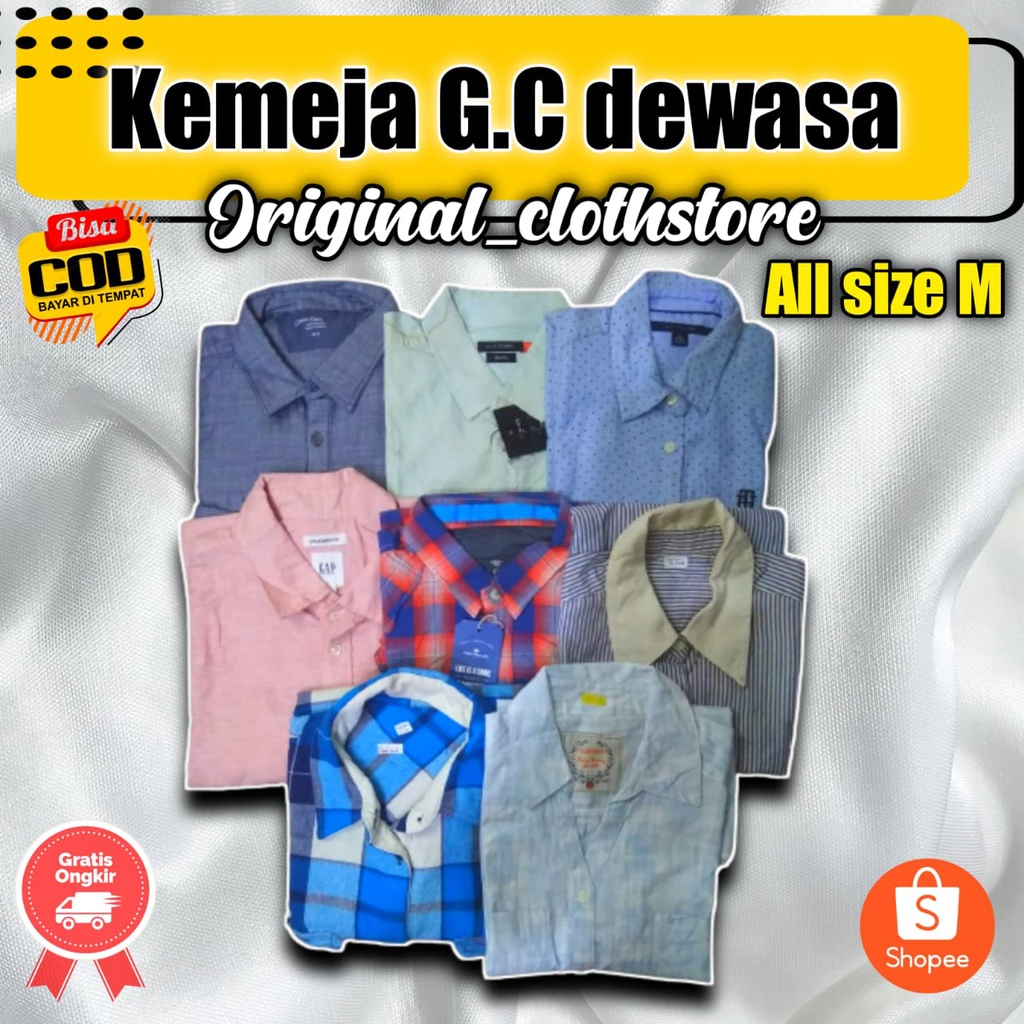 KEMEJA PRIA DAN WANITA DEWASA GRADE C SIZE M LENGAN PANJANG &amp; PENDEK ROEPI / ERIGO / MERVINO/ CRESSIDA  KEMEJA MURAH ORGINAL 100% / GRATIS ONGKIR+COD