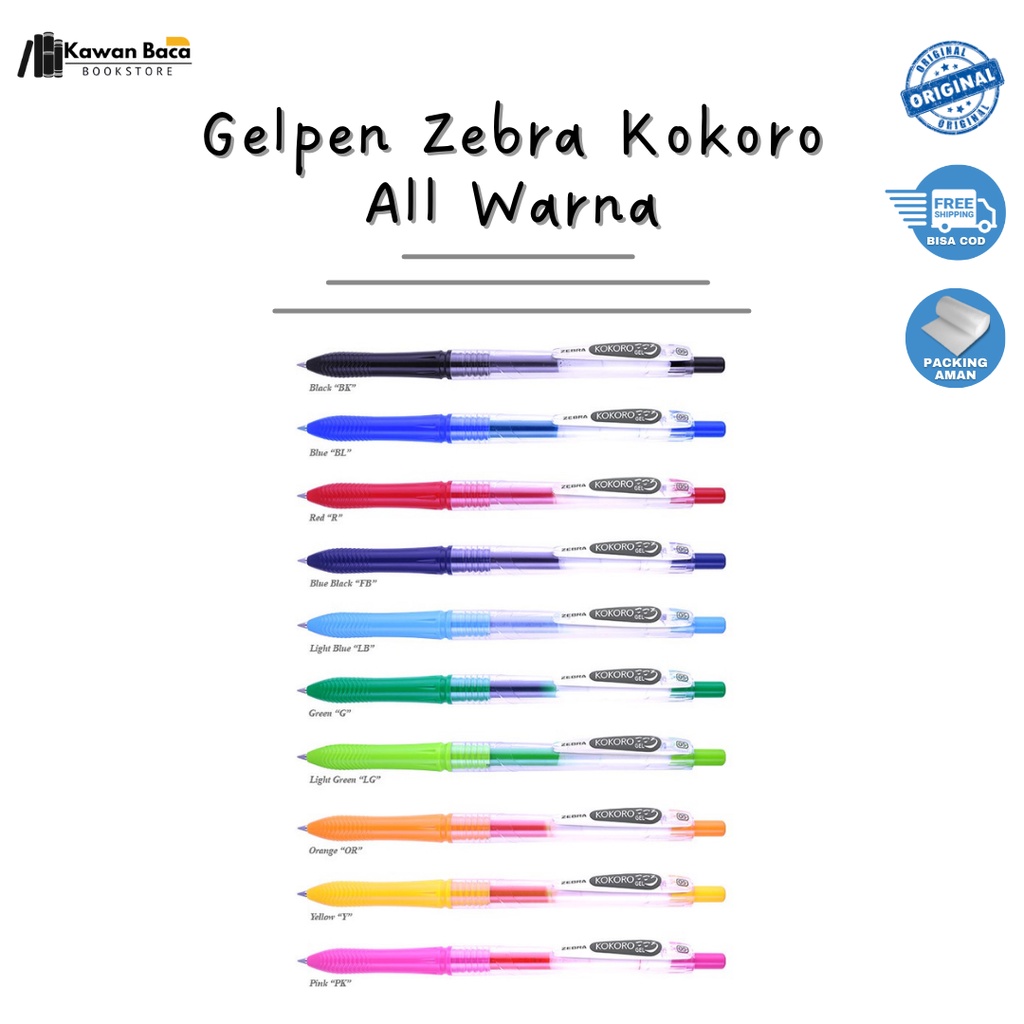 Gelpen Kokoro / Bolpoin Kokoro / Zebra Kokoro Warna 0,5 mm