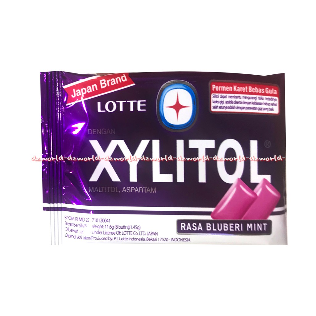 Lotte Xylitol 45gr Rasa Blueberi Mint Fresh Mint Permen Kunyah Permen Karet Rasa Mint Lote